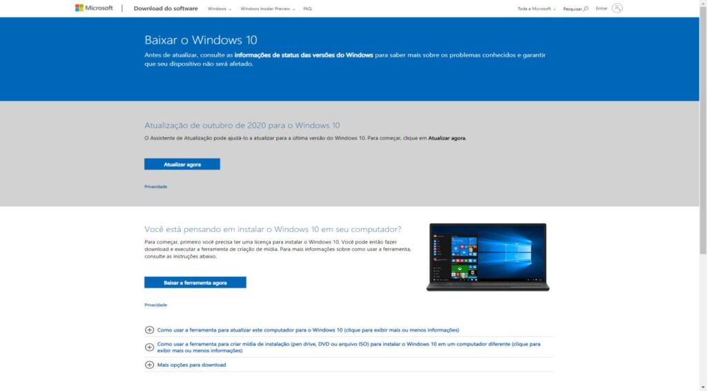 Baixar o Windows 10
