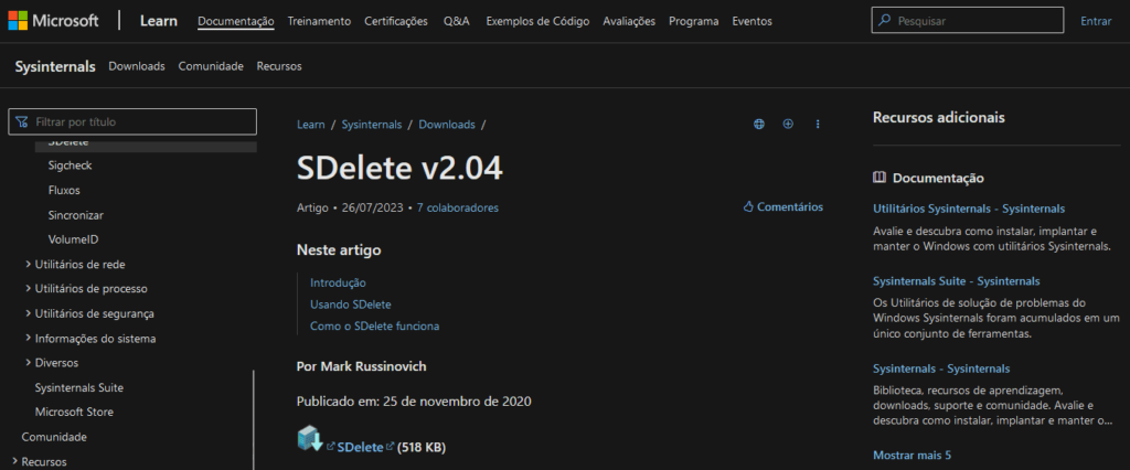 Site download sdelete
